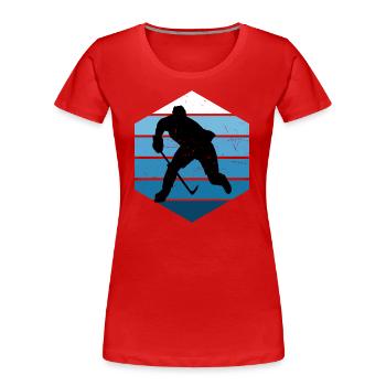 Herren Eishockey spielen Eishockey Spieler - Women's Premium Organic T-Shirt - red - Front - Mia (176cm)