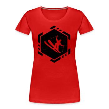 Slopestyle Ski Freestyle Ski Jumping Freestyle Ski - Frauen Premium Bio T-Shirt - Rot - Vorne - Mia (176cm)