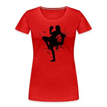 Kickbox Boxen Boxing Kickboxen Kickboxer - Frauen Premium Bio T-Shirt - Rot - Vorne - Mia (176cm)