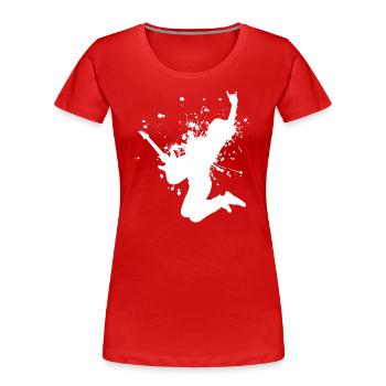 Gitarrenspieler electronic guitar Guitar - Frauen Premium Bio T-Shirt - Rot - Vorne - Mia (176cm)