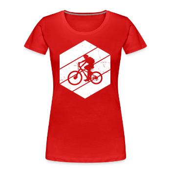 Men's MTB Women's Cyclist Mountain Bike - Women's Premium Organic T-Shirt - red - Front - Mia (176cm)