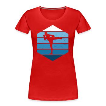 Boxe Thaïlandaise Hommes Thaïboxe Thaïlandaise Boxe Thaï Boxe Thaï - T-shirt bio Premium Femme - rouge - Devant - Mia (176cm)