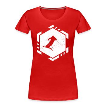 Ski Freestyle Herren Slopestyle Ski Jumping - Frauen Premium Bio T-Shirt - Rot - Vorne - Mia (176cm)