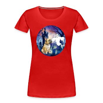 Dog in the graveyard - Women's Premium Organic T-Shirt - red - Front - Mia (176cm)