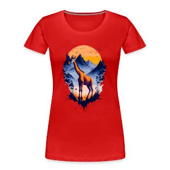 beautiful abstract giraffe - Women's Premium Organic T-Shirt - red - Front - Mia (176cm)