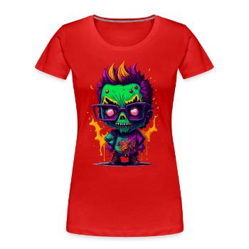 Colorful cool zombie - Women's Premium Organic T-Shirt - red - Front - Mia (176cm)
