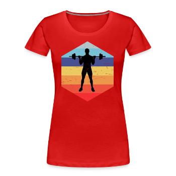 Entraînement d’endurance, musculation, haltérophilie - T-shirt bio Premium Femme - rouge - Devant - Mia (176cm)