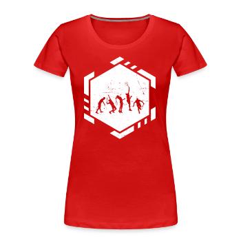 Playing Tennis Playing Tennis Player Playing Tennis - Women's Premium Organic T-Shirt - red - Front - Mia (176cm)