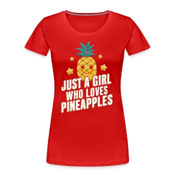 Ananas tropische hawaiianische Frucht - Frauen Premium Bio T-Shirt - Rot - Vorne - Mia (176cm)