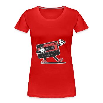 Retro-Musik-Vintage-Audio-Kassette - Frauen Premium Bio T-Shirt - Rot - Vorne - Mia (176cm)