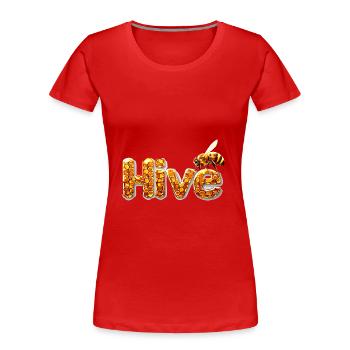 Bienenstock Bienenhaltung Honig Hive - Frauen Premium Bio T-Shirt - Rot - Vorne - Mia (176cm)