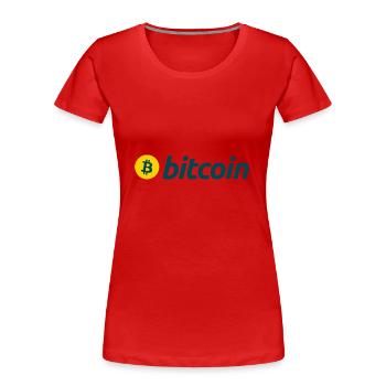 Bitcoin (Bitcoin) - Frauen Premium Bio T-Shirt - Rot - Vorne - Mia (176cm)