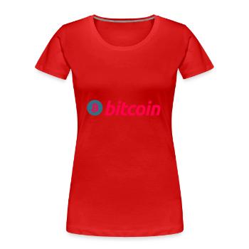 Bitcoin (Bitcoin) - Frauen Premium Bio T-Shirt - Rot - Vorne - Mia (176cm)