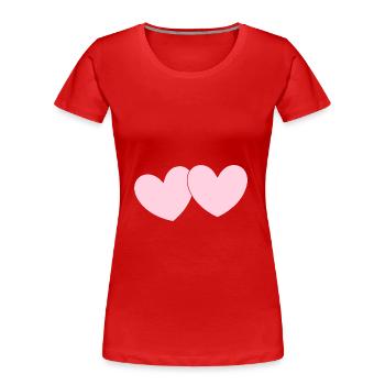 coeur rose coeur rose coeur rouge motif coeur rose - T-shirt bio Premium Femme - rouge - Devant - Mia (176cm)