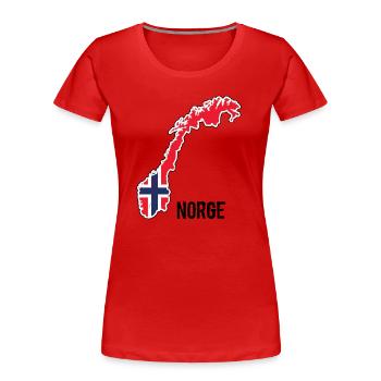 Norwegen, Skandinavien, Flagge, Umriss - Frauen Premium Bio T-Shirt - Rot - Vorne - Mia (176cm)