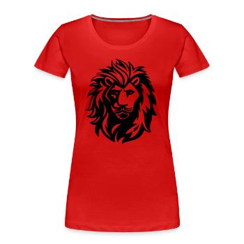 lion - Women's Premium Organic T-Shirt - red - Front - Mia (176cm)