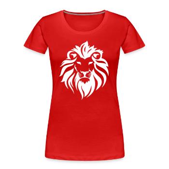 lion - Women's Premium Organic T-Shirt - red - Front - Mia (176cm)