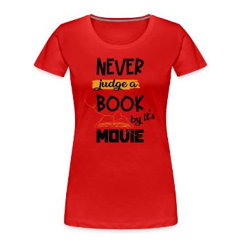 Rat de bibliothèque - T-shirt bio Premium Femme - rouge - Devant - Mia (176cm)