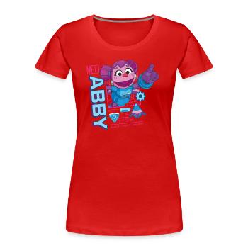 Mecha Builders Mecha Abby - Frauen Premium Bio T-Shirt - Rot - Vorne - Mia (176cm)