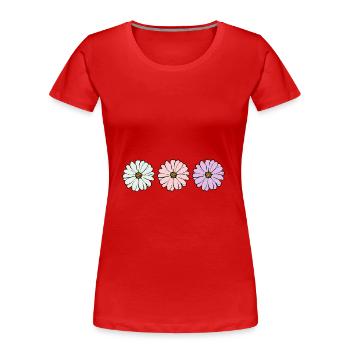 Blume pastell Blume Blumen pastell Blumen flieder - Frauen Premium Bio T-Shirt - Rot - Vorne - Mia (176cm)