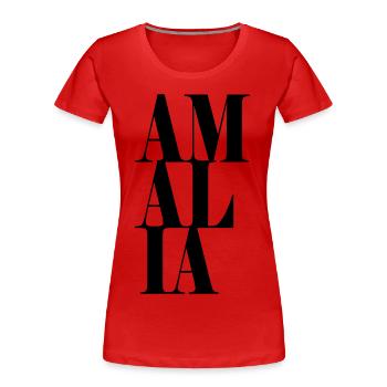 Amalia Name Vorname Moderne Schrift Wort Art - Frauen Premium Bio T-Shirt - Rot - Vorne - Mia (176cm)