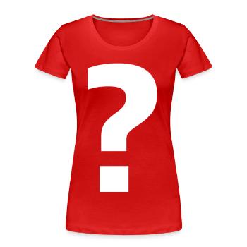 Point d’interrogation | curiosité élégante - T-shirt bio Premium Femme - rouge - Devant - Mia (176cm)