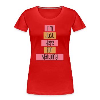 Mahjong gifts | Funny mahjong | Mahjong legend - Women's Premium Organic T-Shirt - red - Front - Mia (176cm)