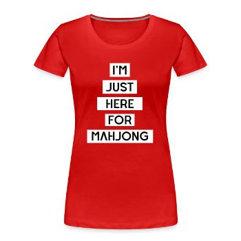 Funny mahjong | Mahjong legend | Mahjong player - Women's Premium Organic T-Shirt - red - Front - Mia (176cm)