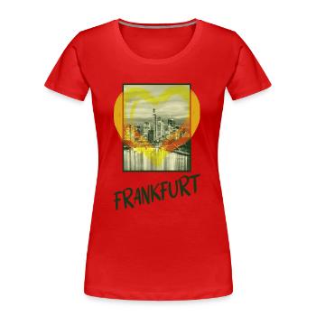 Frankfurt Deutschland Stadt Skyline Herz Liebe - Frauen Premium Bio T-Shirt - Rot - Vorne - Mia (176cm)