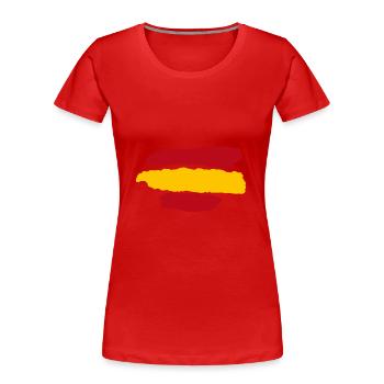 drapeau Espagne - T-shirt bio Premium Femme - rouge - Devant - Mia (176cm)