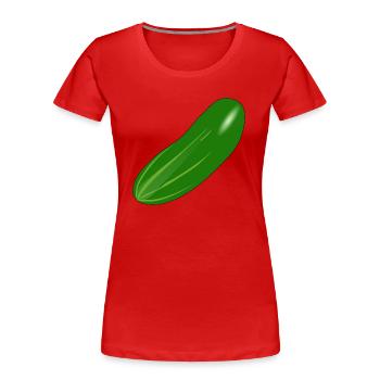Gurke - Frauen Premium Bio T-Shirt - Rot - Vorne - Mia (176cm)