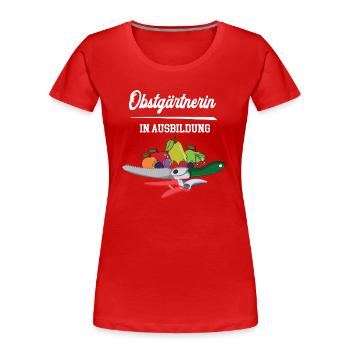 Obstgärtnerin Ausbildung Obstbauer Azubi Obstbau - Frauen Premium Bio T-Shirt - Rot - Vorne - Mia (176cm)