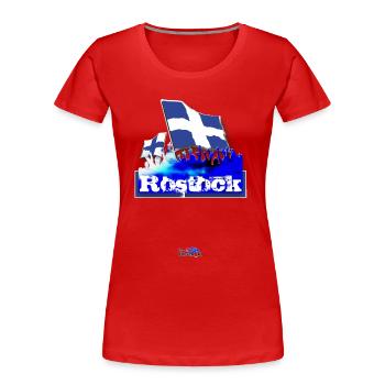 rostock - Frauen Premium Bio T-Shirt - Rot - Vorne - Mia (176cm)