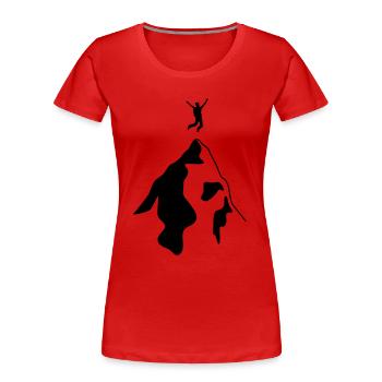 Bergsteiger erreicht Gipfel - Frauen Premium Bio T-Shirt - Rot - Vorne - Mia (176cm)