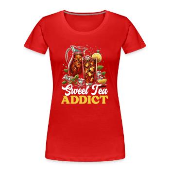 Buveur de thé sucré, Sudiste, gourmand, - T-shirt bio Premium Femme - rouge - Devant - Mia (176cm)