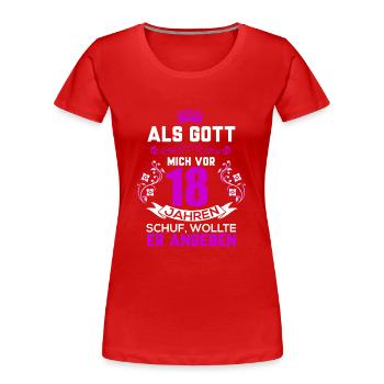 18 geburtstag - Frauen Premium Bio T-Shirt - Rot - Vorne - Mia (176cm)