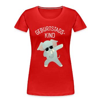 Geburtstagskind Dabbing Elefant Dab Geschenk - Women's Premium Organic T-Shirt - red - Front - Mia (176cm)