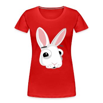 Bunny Head Bunny Funny - Women's Premium Organic T-Shirt - red - Front - Mia (176cm)