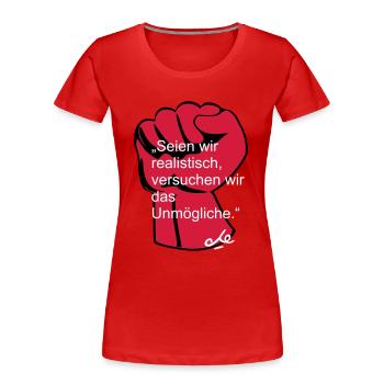 "Seien wir realistisch, Che Ernesto Guevara - Frauen Premium Bio T-Shirt - Rot - Vorne - Mia (176cm)