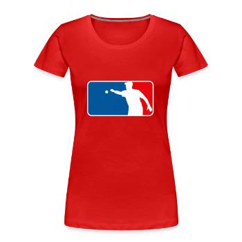 Petanque Boule Logo Major League USA France Style - Frauen Premium Bio T-Shirt - Rot - Vorne - Mia (176cm)