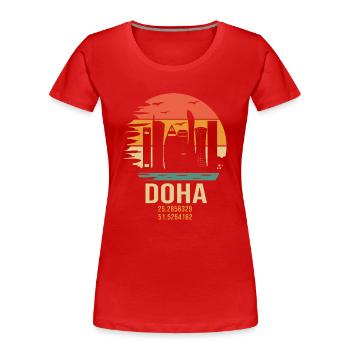 Katar Doha Doha Katar - Frauen Premium Bio T-Shirt - Rot - Vorne - Mia (176cm)