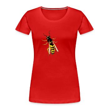 Wespe 1 - Frauen Premium Bio T-Shirt - Rot - Vorne - Mia (176cm)