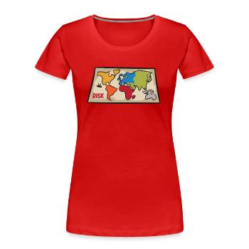 Risiko - Weltkarte vom Brettspiel - Frauen Premium Bio T-Shirt - Rot - Vorne - Mia (176cm)
