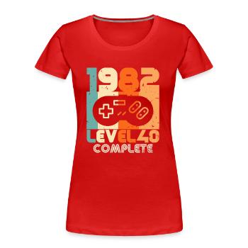 40 Geburtstag 1982 Vintage Jahrgang Retro Geschenk - Frauen Premium Bio T-Shirt - Rot - Vorne - Mia (176cm)