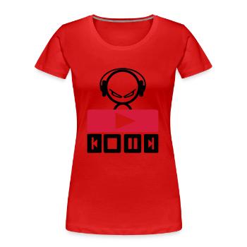 dj - Women's Premium Organic T-Shirt - red - Front - Mia (176cm)