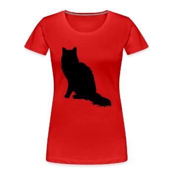 Maine Coon - Frauen Premium Bio T-Shirt - Rot - Vorne - Mia (176cm)
