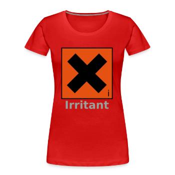 Irritant Safety Symbol - Women's Premium Organic T-Shirt - red - Front - Mia (176cm)