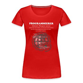 Programmierer Duden - Frauen Premium Bio T-Shirt - Rot - Vorne - Mia (176cm)