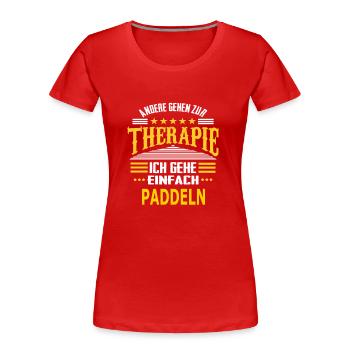 PADDELN - Frauen Premium Bio T-Shirt - Rot - Vorne - Mia (176cm)