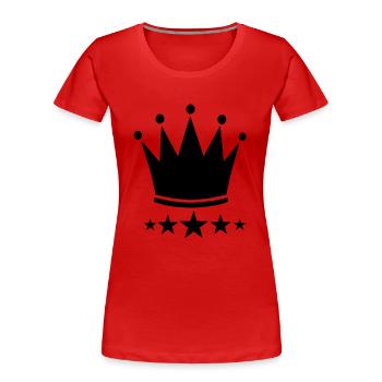 Crown ***** 5 stars - Frauen Premium Bio T-Shirt - Rot - Vorne - Mia (176cm)
